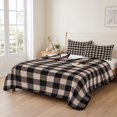 thumbnail image 2 of Twin XL Quilt Set 68''x98'', Black Plaid Lightweight Bedspread Coverlet Set with 2 Pillow Shams, Vintage Country Gray Buffalo Check Gingham Breathable All Season Quilt Bedding for Dorm/Guest Room, 2 of 9