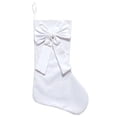 thumbnail image 3 of Clearance Under $3 White Velvet Christmas Stocking with Large Bow for Winter Wonderland Decor, 3 of 5