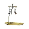 thumbnail image 4 of Portavelas de té dorado con forma de carrusel, bandeja romántica giratoria para velas de té Estrellas, 4 of 9