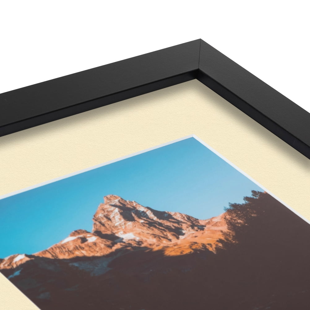 ArtToFrames 22x28 Matted Picture Frame with 18x24 Single Mat Photo Opening Framed in 1.25 Satin Black and 2 Cream Mat (FWM-3926-22x28)
