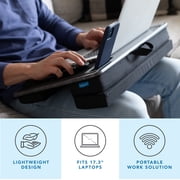 LapGear Elevation Pro Lap Desk with Adjustable Cushion and Wrist Rest, Gray Woodgrain