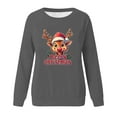 thumbnail image 4 of Nmnitkp Sweatshirt for Women Christmas Fashion Casual Printed Round Neck Loose Long Sleeve Capless Sweatshirt Top Gray,XL, 4 of 4