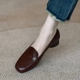 thumbnail image 2 of Women Square Toe Loafers Soft Sole Low Heel Slip On Work Dress Shoes, 2 of 6