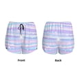 thumbnail image 6 of Uemuo Striped Gradient Pattern Women's Athletic Shorts High Waisted Running Shorts with Liner Pockets Gym Elastic Workout Shorts-Small, 6 of 9