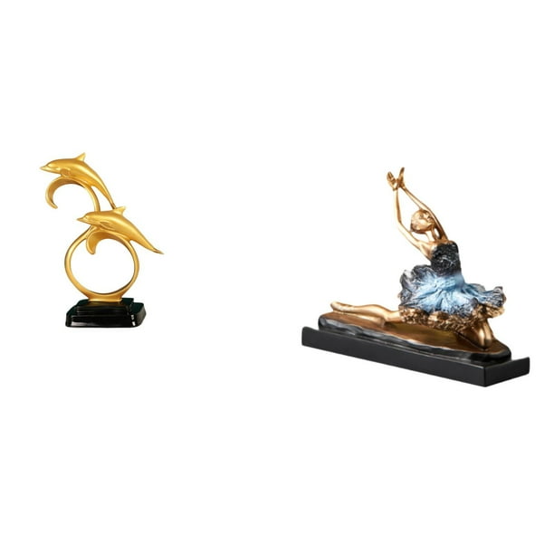 Figura de delfín,Colección de adornos de escritorio con figuras de delfines,estatua de bailarina de ballet,Estatua de bailarina de ballet,figura de bailarina,Escultura de resina adorno figura