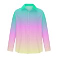 thumbnail image 4 of BiZtdJrK Mens Long Sleeve Dress Shirts Gradient Color Casual Button Down Shirts Big and Tall Lightweight Beach Shirt Wedding Party Prom Shirts 90 Percent off Clearance Pink S, 4 of 6