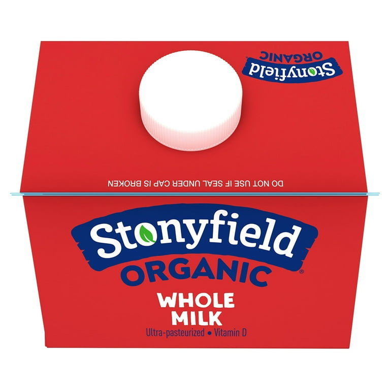 Stonyfield Organic Whole Vitamin D Milk, Half Gallon, 64 fl oz, Manufactured in a Facility That Processes Peanuts, Tree Nuts, Soy, and Milk, Whole Milk