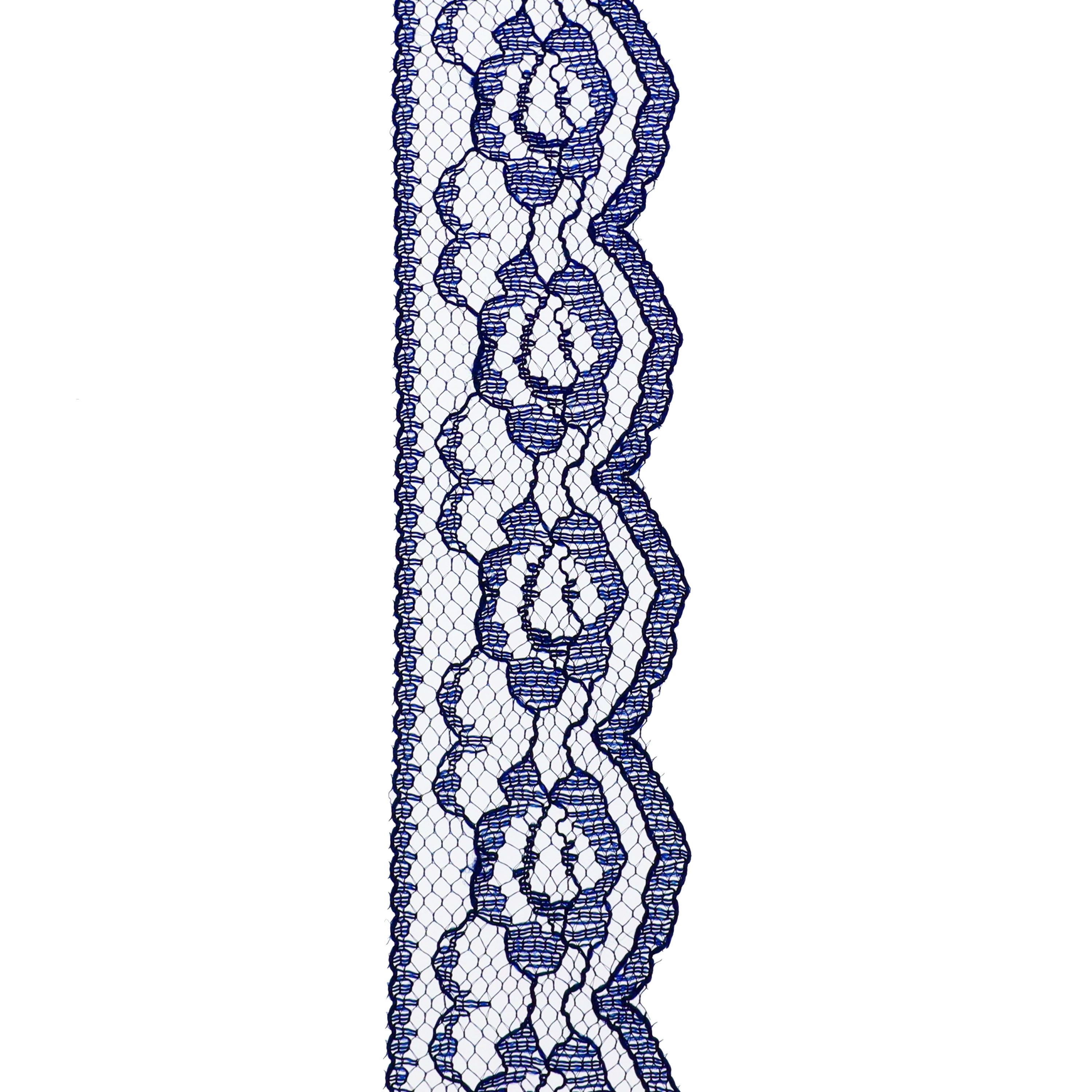 (3 pack) Simplicity Trim, Navy 1 1/4 inch Rose Lace Trim Great for Apparel, Home Decorating, and Crafts, 3 Yards, 1 Each