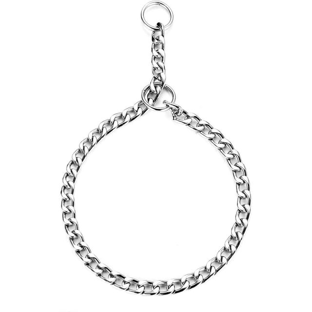 RHAFAYRE Collar de entrenamiento para perros, collar de estrangulamiento ajustable, cadena de serpiente de acero sólido y metal para mascotas (L-4,0 mm × 60 cm) Sincero Electrónica
