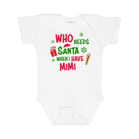 

Inktastic Who Needs Santa when I Have MiMi Gift Baby Boy or Baby Girl Bodysuit