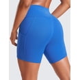 thumbnail image 2 of Shorts CRZ YOGA Butterluxe tiro alto con bolsillos 5" azul talla L, 2 of 5