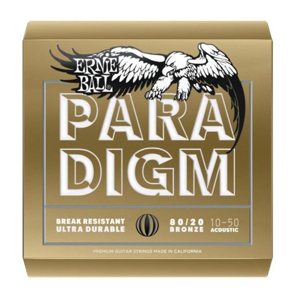 Ernie Ball P02090-U 0.010-0.050 Gauge Paradigm Extra Light 80-20 Bronze Acoustic Guitar Strings