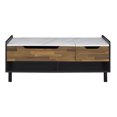 thumbnail image 3 of Lift-Top Coffee Table with Hidden Compartment and Drawer - White & Walnut, 3 of 5