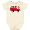 thumbnail image 3 of Inktastic Valentine Fire Truck Heart Bear Boys or Girls Baby Bodysuit, 3 of 5