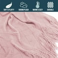 PAVILIA Modern Living Room Patterned Light Pink Knit Throw Blanket