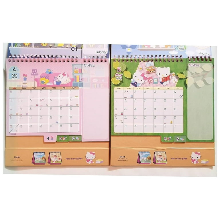  2024 Kawaii Cat Monthly Yearly Desktop Calendar : Office  Products