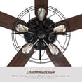 thumbnail image 3 of 52" 5-Light Industrial Caged Ceiling Fan with 5 Reversible Blades 2 Pull Chains, 3 of 12
