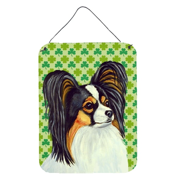 Carolines Treasures LH9210DS1216 Papillon St. Patricks Day Shamrock Portrait Wall or Door Hanging Prints 12WX16H