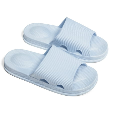 Bathroom Sandals Women Non-Slip Soft Sole House Slippers Open Toe Shoes for Women Indoor & Outdoor  Sky Blue