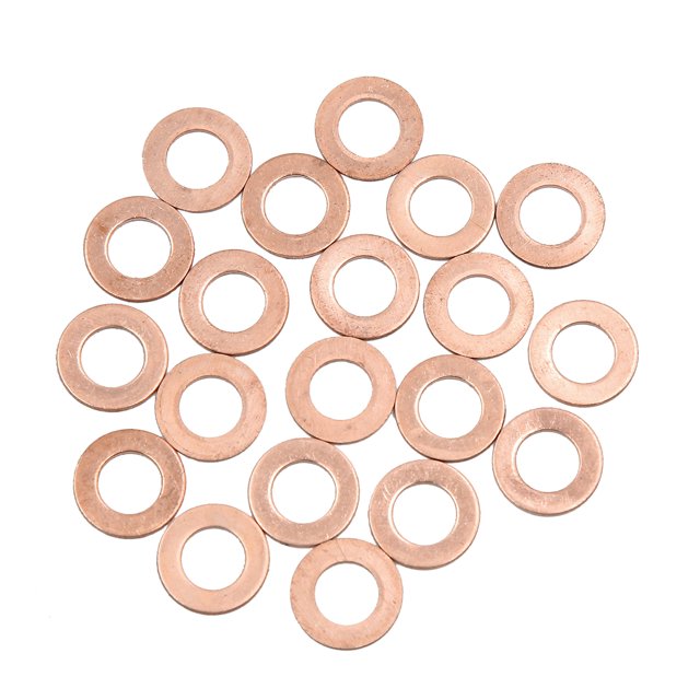 20Pcs Arandelas de Cobre Plana círculo Juntas 8mm Diámetro Interior para Coche