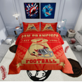 thumbnail image 2 of Erosebridal Ensemble de Literie de Sport Football pour Lit Simple, Couette à Rayures Géométriques, Décorative pour Chambre d'Enfant, Réversible, Légère, 2 Pcs, 2 of 7