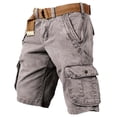 thumbnail image 4 of XEGLSBU Men Cargo Shorts Relaxed Fit Summer Solid Button Front Casual Shorts for Big & Tall Breathable Comfortable Daily Wear Light Gray Size M, 4 of 4