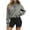 Gray, variant on Tqcoqu Women's Loose Long Sleeve Sweatshirt,Quarter Zip Stand Collar Cropped High Waist Tops with Pocket,Black Women's S-XXL