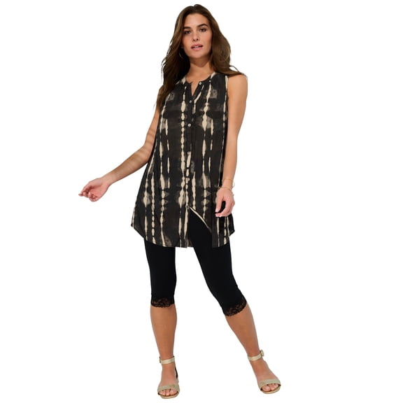 Roaman's Women's Plus Size Sleeveless Angelina Tunic