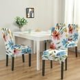 thumbnail image 2 of Set of 4 Artistic Floral Dining Chair Covers Bright Tropical Flower and Leaves Print Washable Polyester Stretch Slipcovers Removable Protector for Modern Home, 2 of 7