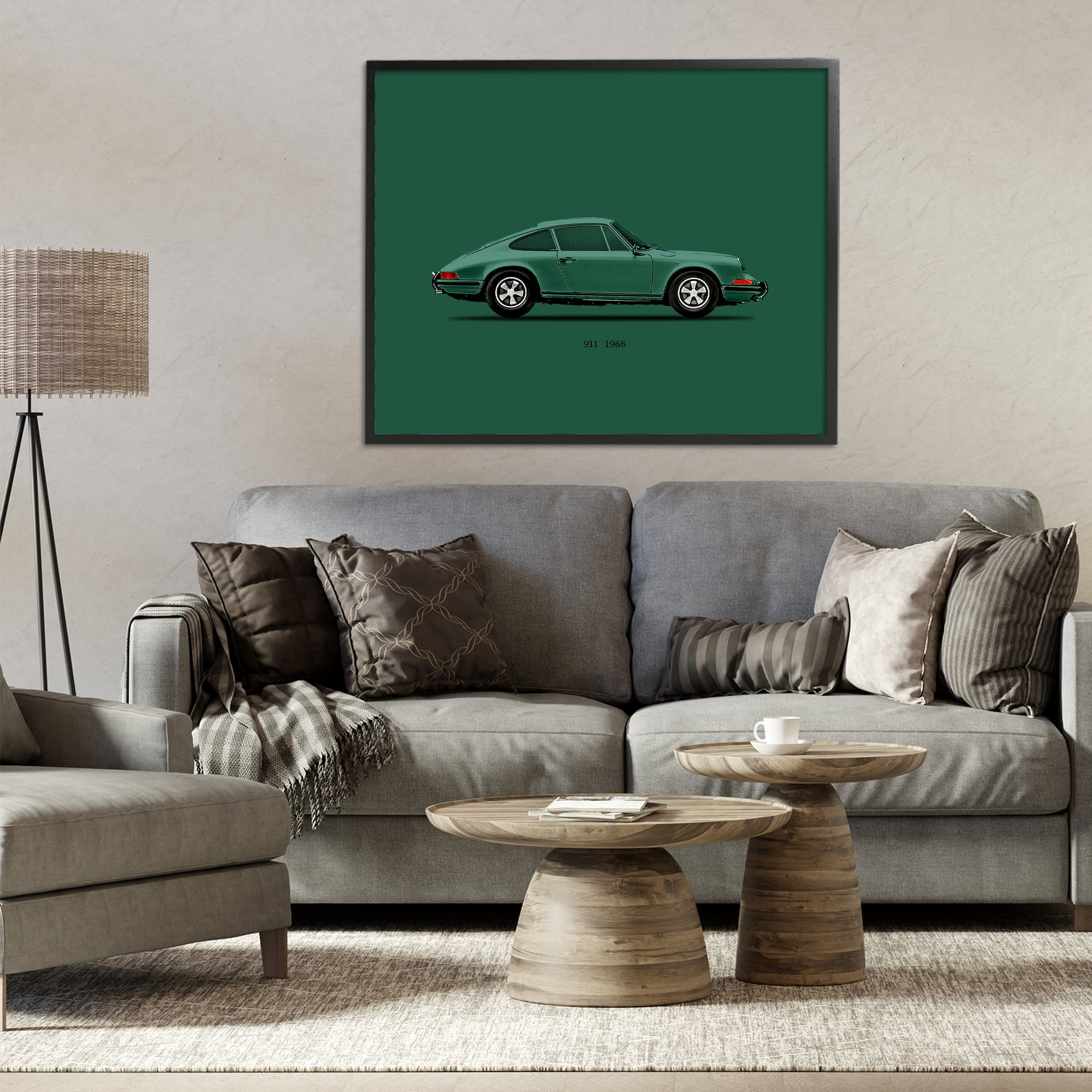 Stupell Industries Green Toned Classic Car Black Framed Giclee Art, design by Mark Rogan