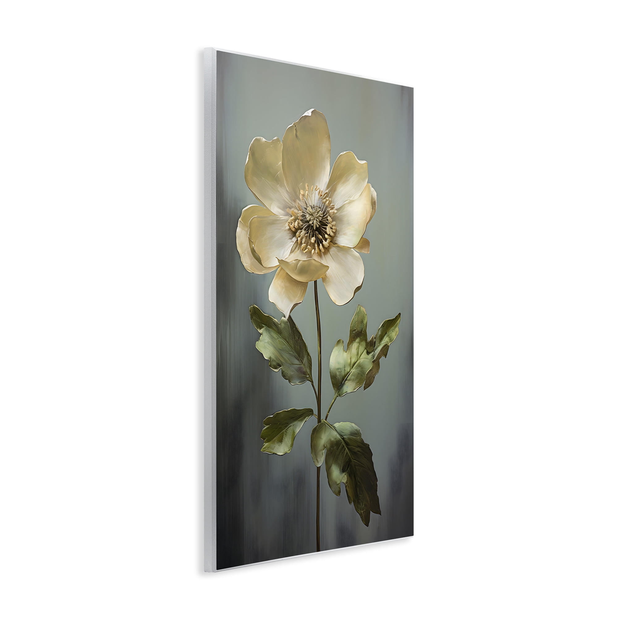 Stupell Industries White Floret Bloom Botanical & Floral Painting Unframed Art Print Wall Art, 13 x 19