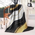 thumbnail image 2 of Black Marble Gold Wave Pattern Blanket,Comfortable Soft Lamb Wool Throw Blanket,All Season,Warm Lightweight Blankets for Sofa Bed Couch Living Room Chair,40"x50", 2 of 4