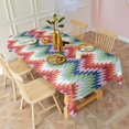 thumbnail image 6 of Colorful Geometric Chevron Pattern Rectangle Tablecloth 60"x102",Waterproof Polyester Rectangle Table Cloth, Wipeable Spillproof Polyester Tablecloth for Dining, Camping, Indoor and Outdoor, 6 of 6