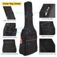 thumbnail image 3 of Funda para guitarra acústica Diboer de 36 pulgadas, bolsa blanda impermeable, 3 of 9