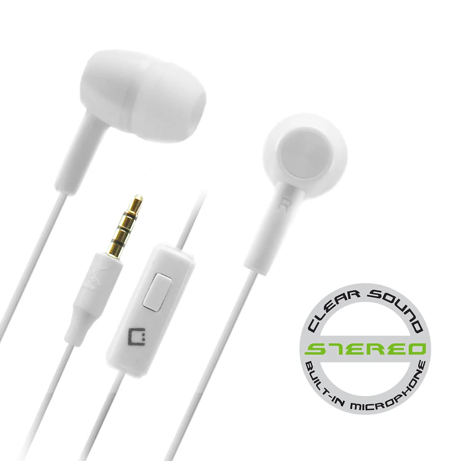 In Ear Stereo EarBuds Compatible with Google Chromebook PixelBook Go Pixel Slate Digital Hands Free Built In Microphone True Solid Crisp Clear Audio 3.5mm 1 8 3.5ft WHITE Walmart