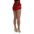 thumbnail image 3 of Dolce  Gabbana Red Silk Roses Sicily Shorts, 3 of 7