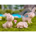 thumbnail image 2 of 7 piezas linda figura de conejo en miniatura animales personajes de conejo juguetes mini figura colección juego, decoración de pastel de conejo, planta, decoración del coche, 2 of 4