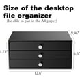 thumbnail image 5 of Metal Desk Top Drawers, Small Desk Organizer with 3-Drawer Storage Organizer for A4 File, Desk File Storage Organization for Office, Home, No Assembly Required, Black, 5 of 7