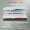 thumbnail image 6 of Sweetnight Dreamy 10" Adult Gel Memory Foam Pocket Spring Hybrid Mattress, Twin Size, 6 of 6