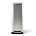 thumbnail image 6 of Home Zone Living 12 Gallon Slim Stainless Steel Kitchen Trash Can with Step Pedal and Soft Close Lid, Silver, 6 of 10