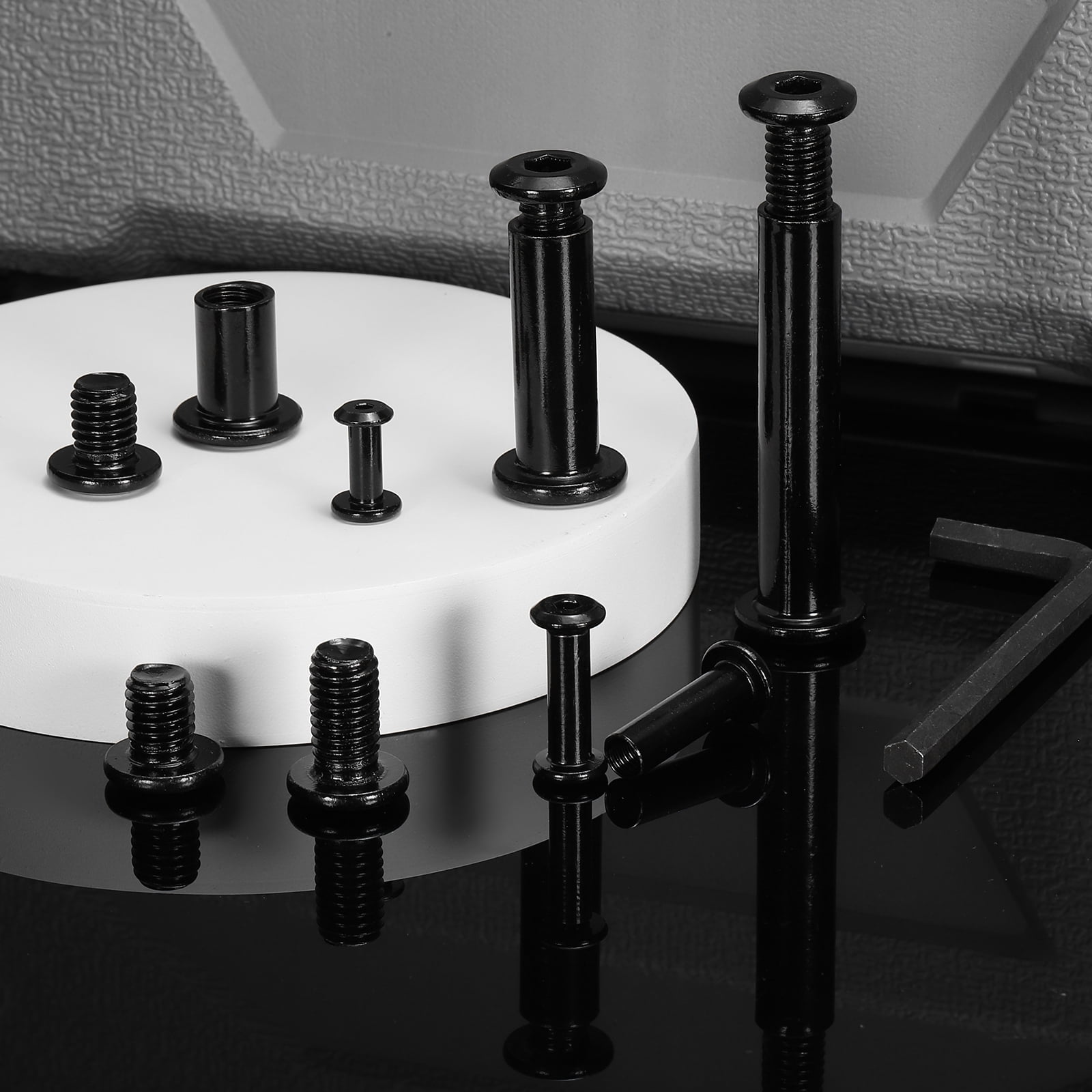 Uxcell 10 Sets Binding Post Screw Female M8*30*Φ10 Hex Drive Socket Cap with Wrench