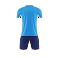 thumbnail image 5 of Amidoa Boys Summer Athletic 2 Piece Outfits Performance CrewNeck Short Sleeve and Elastic Waist Active Casual Short Kids Clothing Set Blue Size XS, 5 of 6