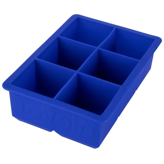 Tovolo King Cube Ice Tray, 6 Large 2 In Cubes, Stratus Blue