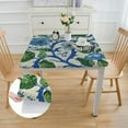 thumbnail image 2 of HAOXIT  Hand Block Printed Floral Square Cotton Tablecloth 52*52, 2 of 8
