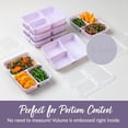 thumbnail image 4 of Prep - 20-Piece 3-Compartment Reusable Meal Prep Containers with Lids, PFAS & BPA Free Materials, Durable, Microwave, Freezer, & Dishwasher Safe To Go Food Storage (Lilac), 4 of 5