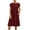 Wine, variant on MIANHT Summer Dresses for Women Casual High Waist Pleated Swing Cotton Linen Tunic Dresses with Pocket Ladies Short Sleeve Round Neck Solid Midi Formal Dress Wine XXL