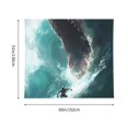 thumbnail image 3 of Xecao Surfing Shark patten Tapestry 60x51 Inches Wall Hanging Poster Tapestry for Living Room Bedroom Home Decor, 3 of 6
