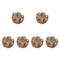 thumbnail image 3 of 6x Gemelos para hombre Gemelos redondos Desmontables Clips de botón de camisa de moda Cubiertas de botones de diamantes de imitación para fiesta de , Dorado, 3 of 8