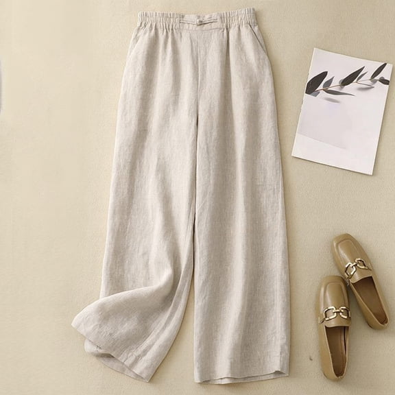 SIYUDAN Womens Pants Pants For Women Casual Beige Adult Yoga Pants Womens Comfy Work Pants Womens High Waisted Pants With Pockets Women Summer Pants