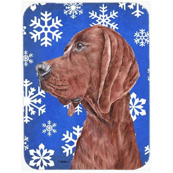 Redbone Coonhound Winter Snowflakes Mouse Pad, Hot Pad Or Trivet, 7.75 x 9.25 In.